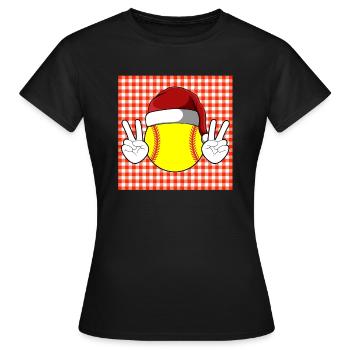 Softball Noël Joueur de softball Cadeau de Noël - T-shirt Femme - noir - Devant - AI Model Female 172 dark (172cm)