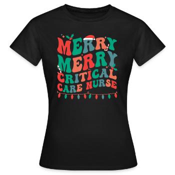 Infirmière en soins intensifs Noël Soins intensifs Noël - T-shirt Femme - noir - Devant - AI Model Female 172 dark (172cm)