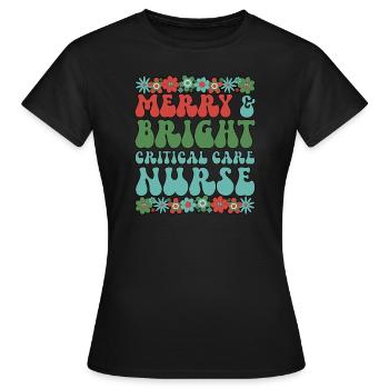 Infirmière en soins intensifs Noël Soins intensifs Noël - T-shirt Femme - noir - Devant - AI Model Female 172 dark (172cm)
