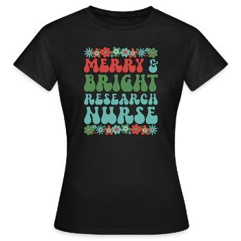Research Nurse Christmas Research Nursing Xmas - Women's T-Shirt - black - Front - AI Model Female 172 dark (172cm)