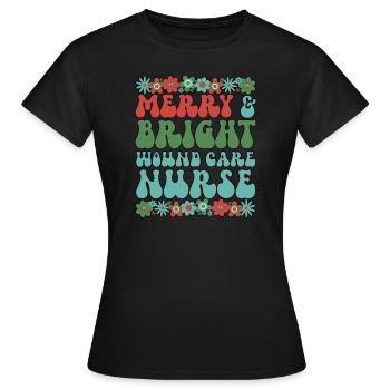 Infirmière en soins des plaies Noël RN Soins infirmiers aux plaies Noël - T-shirt Femme - noir - Devant - AI Model Female 172 dark (172cm)
