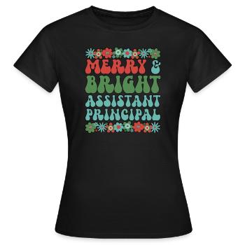 Directeur adjoint de l’équipe de l’école de Noël Noël - T-shirt Femme - noir - Devant - AI Model Female 172 dark (172cm)