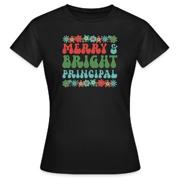 Directeur d’école Noël Équipe principale de Noël - T-shirt Femme - noir - Devant - AI Model Female 172 dark (172cm)