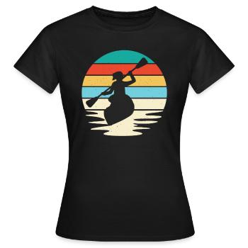Kayakiste en action sur le ruisseau - T-shirt Femme - noir - Devant - AI Model Female 172 dark (172cm)