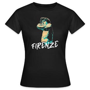 Illustration Sculpture David Masterpiece Florence - Women's T-Shirt - black - Front - AI Model Female 172 dark (172cm)