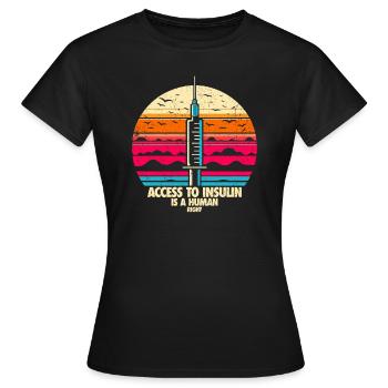 L’accès à l’insuline est un droit humain - T-shirt Femme - noir - Devant - AI Model Female 172 dark (172cm)
