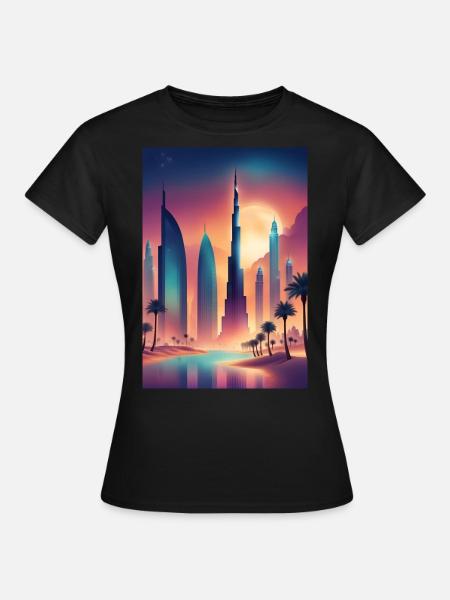 Buntes östliches Stadtbild - Frauen T-Shirt - Schwarz
