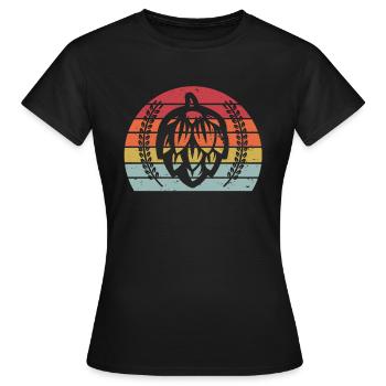 Baril de bière artisanale Retro Sunset Keg Home Brew - T-shirt Femme - noir - Devant - AI Model Female 172 dark (172cm)