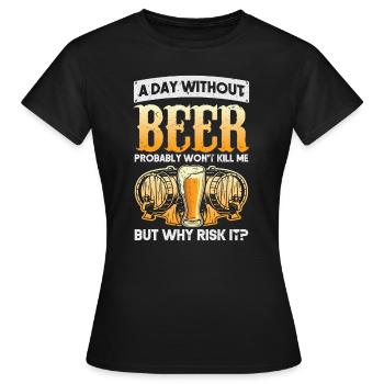 Un jour sans bière Home Brew Craft Beer Glass Keg - T-shirt Femme - noir - Devant - AI Model Female 172 dark (172cm)