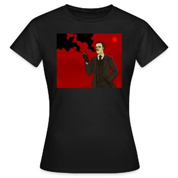 Illustration de l’agent pour fumer - T-shirt Femme - noir - Devant - AI Model Female 172 dark (172cm)