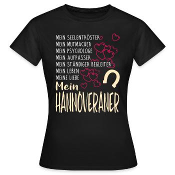 HANNOVERANER - mein - Frauen T-Shirt - Schwarz - Vorne - AI Model Female 172 dark (172cm)