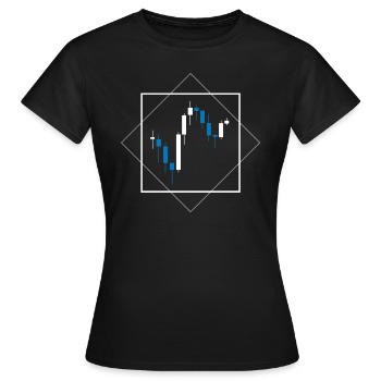 Trading Chart - Women's T-Shirt - black - Front - AI Model Female 172 dark (172cm)