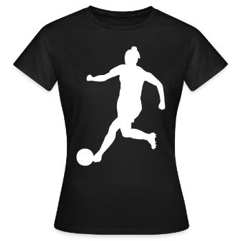 Frauen Fußball Fußballspielerin Design - Frauen T-Shirt - Schwarz - Vorne - AI Model Female 172 dark (172cm)