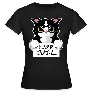 Purr Evil - Women's T-Shirt - black - Front - AI Model Female 172 dark (172cm)