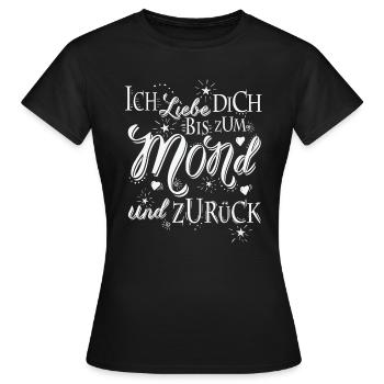 bis zum Mond - Frauen T-Shirt - Schwarz - Vorne - AI Model Female 172 dark (172cm)