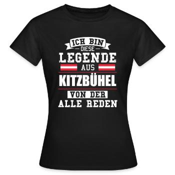 Stadt Kitzbühel Österreich Legende Spruch - Frauen T-Shirt - Schwarz - Vorne - AI Model Female 172 dark (172cm)
