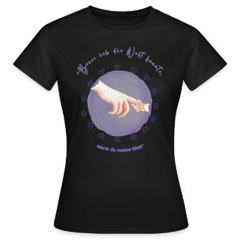 "Mom - my heart's hero for life." - Women's T-Shirt - black - Front - AI Model Female 172 dark (172cm)