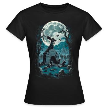 Vollmond Halloween Design - Frauen T-Shirt - Schwarz - Vorne - AI Model Female 172 dark (172cm)