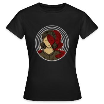 Psychologie Kunst Horror Zwillinge Halloween - Frauen T-Shirt - Schwarz - Vorne - AI Model Female 172 dark (172cm)