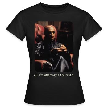 The Matrix Morpheus - Women's T-Shirt - black - Front - AI Model Female 172 dark (172cm)