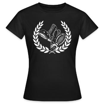 Skinhead - Punk - Oi ! - T-shirt Femme - noir - Devant - AI Model Female 172 dark (172cm)