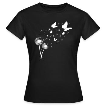 Cadeau papillon pissenlit - T-shirt Femme - noir - Devant - AI Model Female 172 dark (172cm)