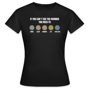 Ishihara Numbers - Fuck You - Women's T-Shirt - black - Front - AI Model Female 172 dark (172cm)