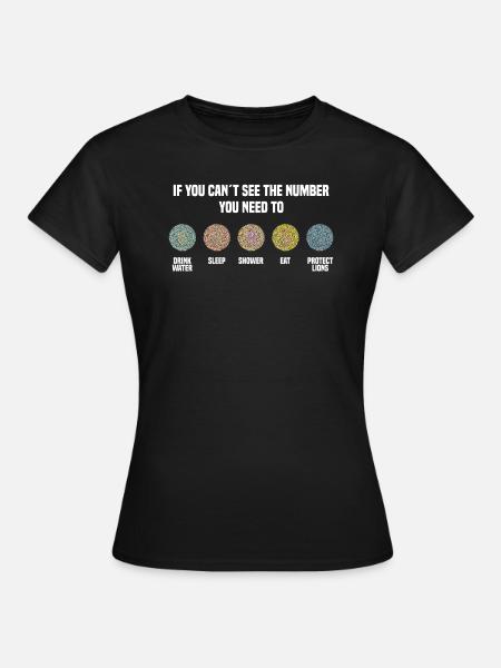 Ishihara Numbers - Protect Lions - Women's T-Shirt - black