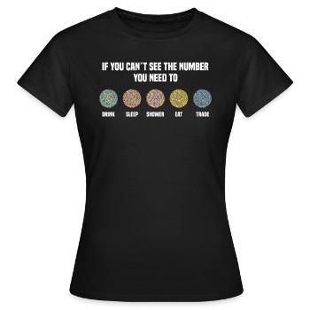 Chiffres d’Ishihara - Commerce - T-shirt Femme - noir - Devant - AI Model Female 172 dark (172cm)