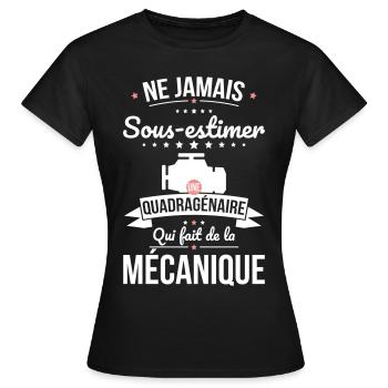 Sous-estimer quadragénaire qui fait mécanique - T-shirt Femme - noir - Devant - AI Model Female 172 dark (172cm)