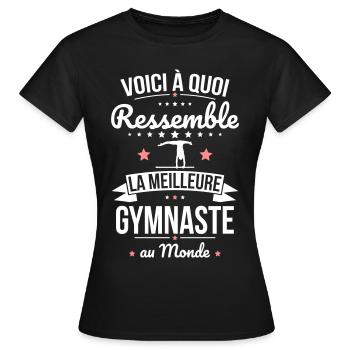 Voici à quoi ressemble la meilleure gymnaste - T-shirt Femme - noir - Devant - AI Model Female 172 dark (172cm)