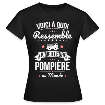 Voici à quoi ressemble la meilleure pompière - T-shirt Femme - noir - Devant - AI Model Female 172 dark (172cm)