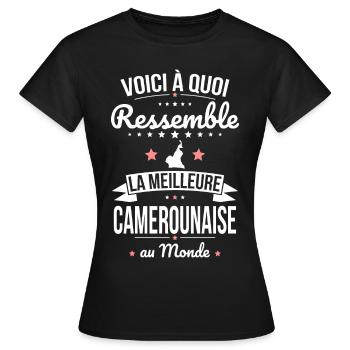 Voici à quoi ressemble la meilleure Camerounaise - T-shirt Femme - noir - Devant - AI Model Female 172 dark (172cm)