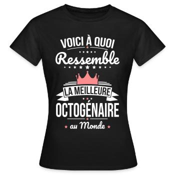 A quoi ressemble la meilleure octogénaire au monde - T-shirt Femme - noir - Devant - AI Model Female 172 dark (172cm)