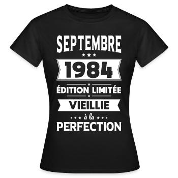 40th Anniversary - September 1984 Perfection - Women's T-Shirt - black - Front - AI Model Female 172 dark (172cm)