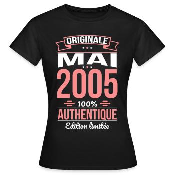 20th Anniversary - Original - May 2005 - Women's T-Shirt - black - Front - AI Model Female 172 dark (172cm)