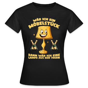 Möbelstück - Lampe aus den 70ern - Ich geh gern... - Frauen T-Shirt - Schwarz - Vorne - AI Model Female 172 dark (172cm)