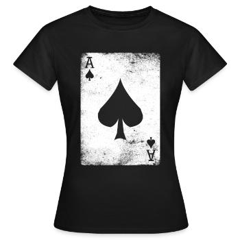 As de pique pique as as as un poker texas hold’em - T-shirt Femme - noir - Devant - AI Model Female 172 dark (172cm)