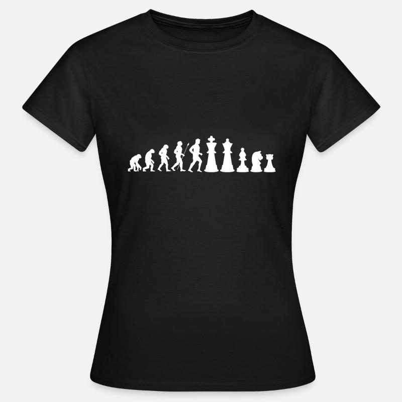 Evolution échecs - T-shirt Femme - noir