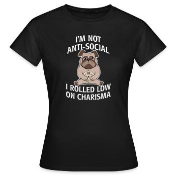 Asozial Charisma - Frauen T-Shirt - Schwarz - Vorne - AI Model Female 172 dark (172cm)