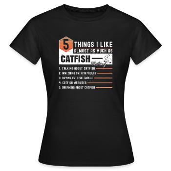 Wels Fishing Dicton - T-shirt Femme - noir - Devant - AI Model Female 172 dark (172cm)