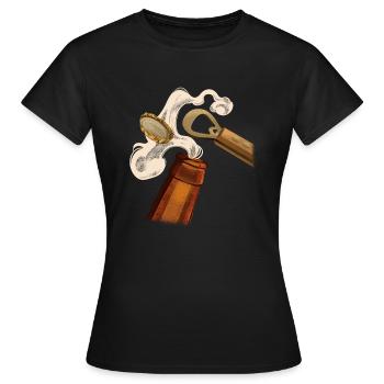 Open beer - Women's T-Shirt - black - Front - AI Model Female 172 dark (172cm)