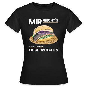 Fischbrötchen Imbiss - Frauen T-Shirt - Schwarz - Vorne - AI Model Female 172 dark (172cm)