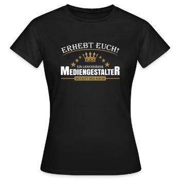 Mediengestalter - Frauen T-Shirt - Schwarz - Vorne - AI Model Female 172 dark (172cm)