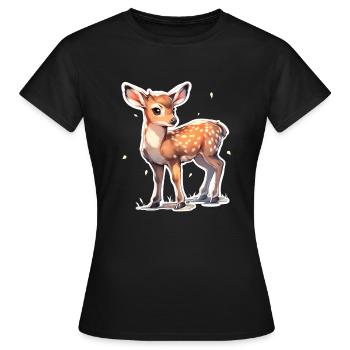 Rehkitz - Frauen T-Shirt - Schwarz - Vorne - AI Model Female 172 dark (172cm)