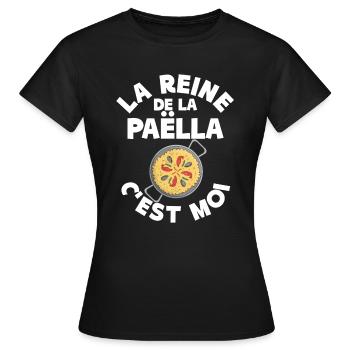 Reine de la Paëlla - T-shirt Femme - noir - Devant - AI Model Female 172 dark (172cm)