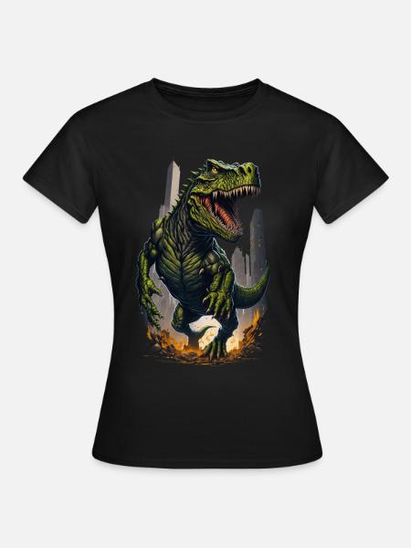 T Rex Dinosaurier - Frauen T-Shirt - Schwarz