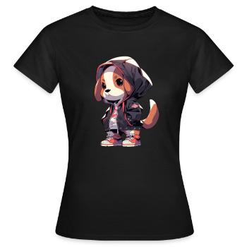 Beagle Hund - Frauen T-Shirt - Schwarz - Vorne - AI Model Female 172 dark (172cm)