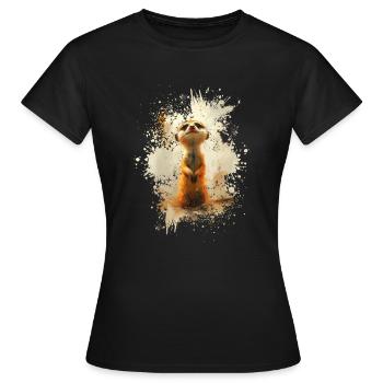 Suricates et animaux mignons - T-shirt Femme - noir - Devant - AI Model Female 172 dark (172cm)