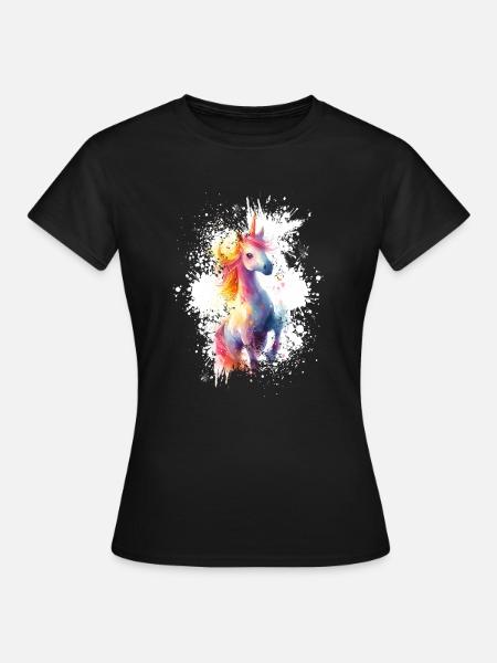 Einhorn Fabelwesen - Frauen T-Shirt - Schwarz